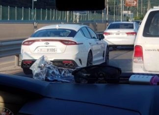 Test prototype car Kia Stinger during testing: photo