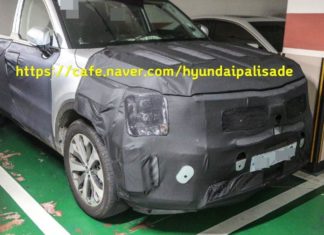 Nouveau SUV Kia Telluride pendant le programme de test