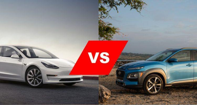Виртуальный поединок: Tesla Model 3 против Hyundai Kona Electric